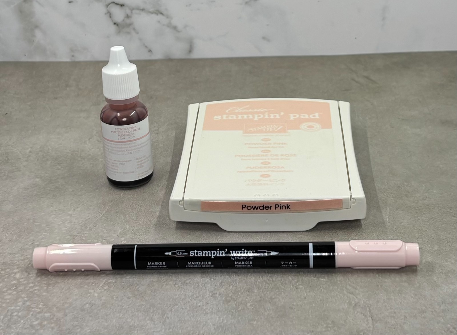 Stampin' Up Powder Pink Stamp Pad, Reinker & Marker RETIRED