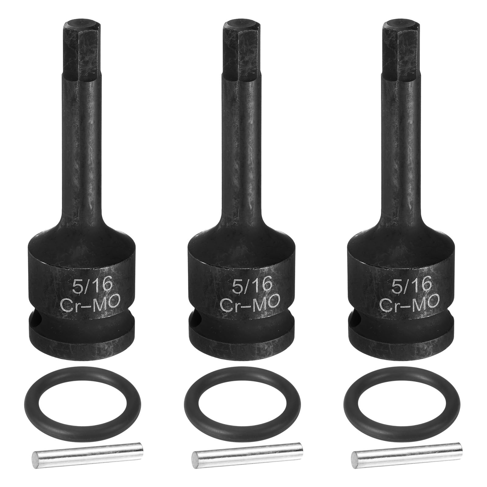 HARFINGTON 3pcs 1/2" Drive Impact Hex Bit Socket 5/16 Inch SAE CR-MO H5/16