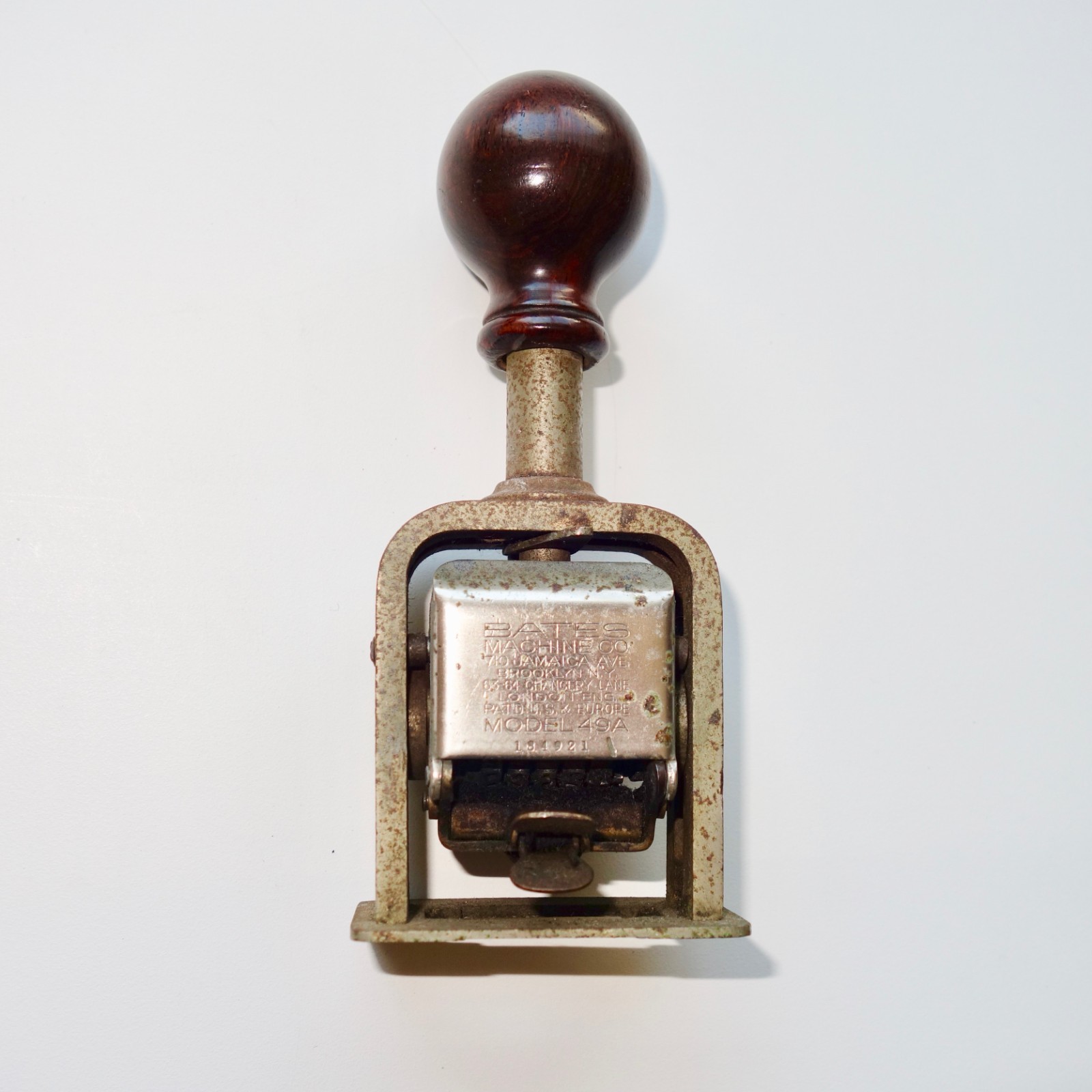 Vintage Bates Machine Co. Model 49A Numbering Machine- Made in England