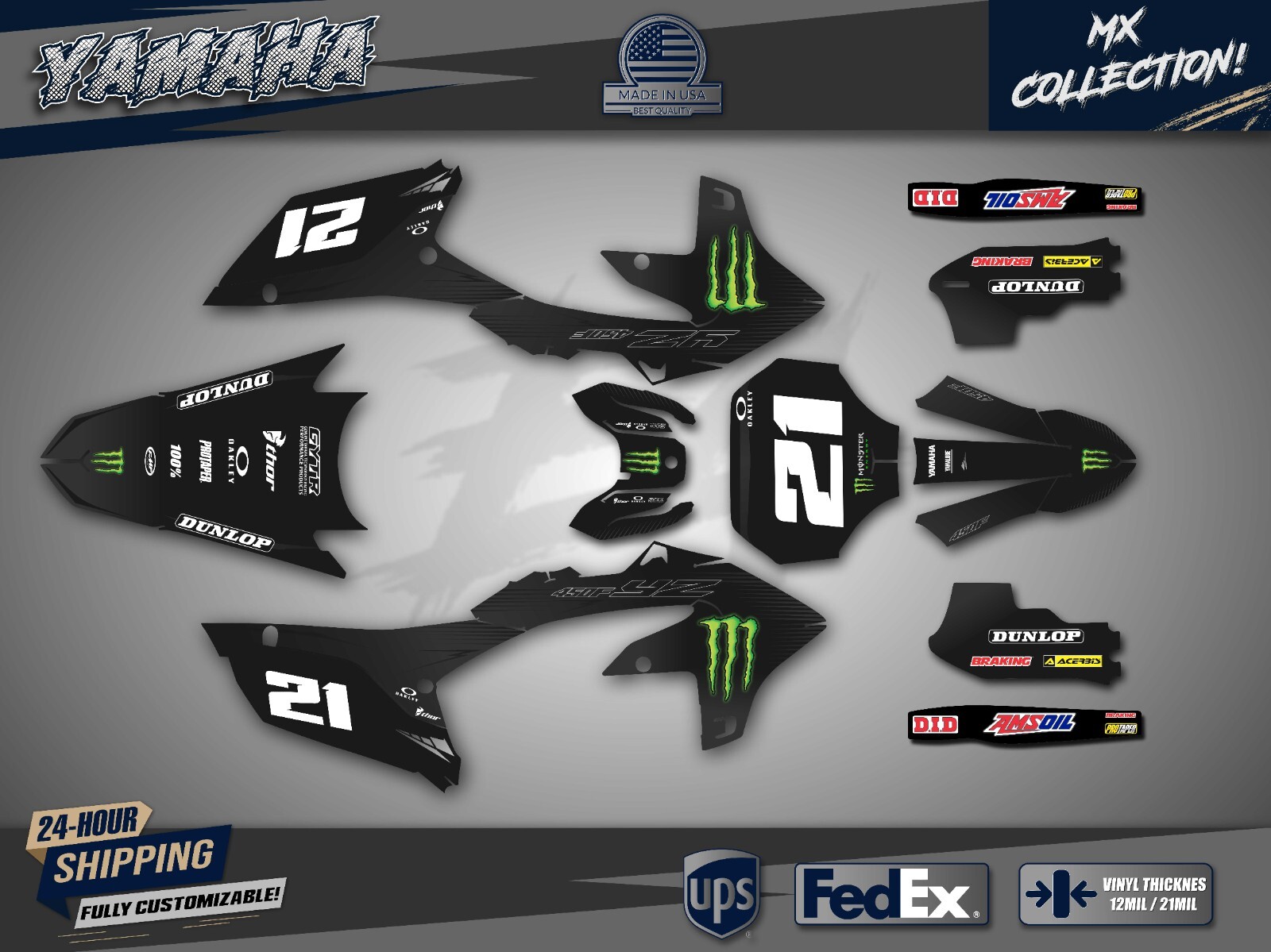 Yamaha YZ250F 2024-2026 YZ450F 2023-2025 graphics kit decals stickers YZF MX