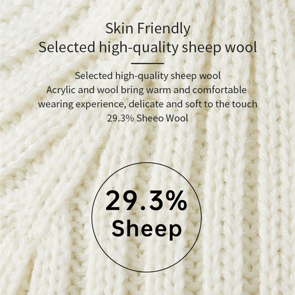 6 Packs Unisex Basic Beanie Hat Winter Warm Thermal Wool Chunky Knit Flap Stripe