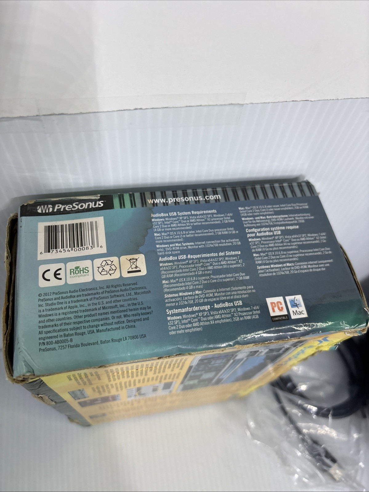 2012 PreSonus AUDIOBOX USB Recording System,future Artists (g)