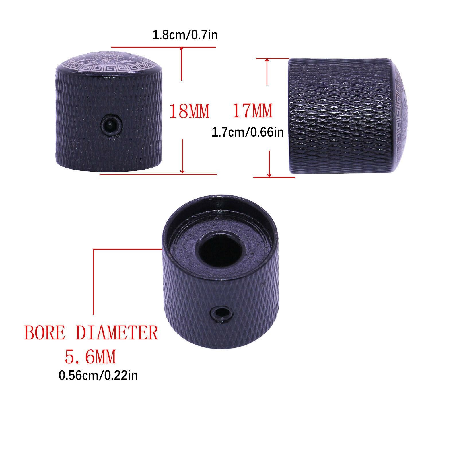 3Pack Knurled Volume Tone Control Knob Switch Replacement Cap Electric Guitar