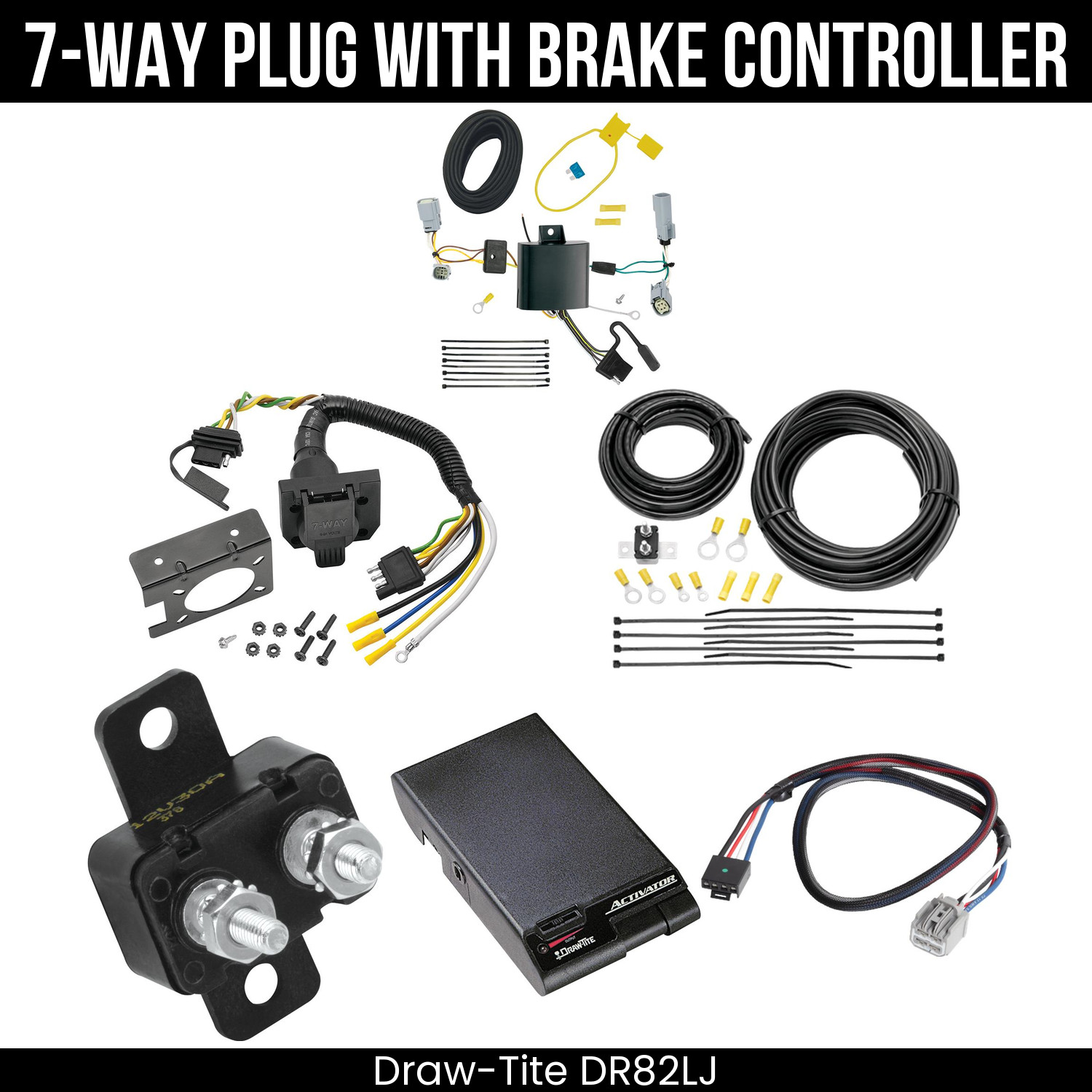 DrawTite 7-Way Wiring + Brake Control For 17-20 Pacifica 22-23 GC 20-25 Voyager
