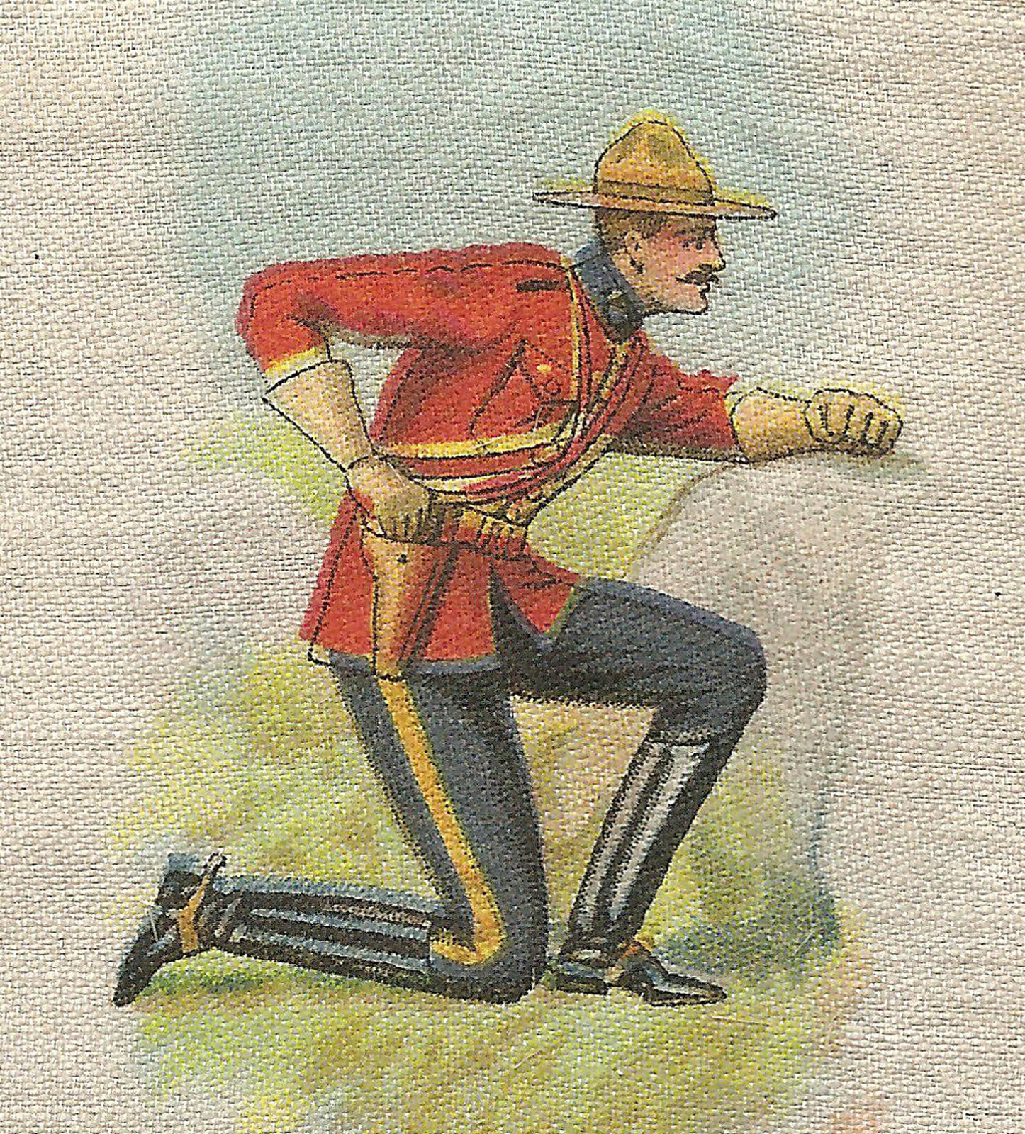 Vintage tobacco cigarette silk - use in crazy quilt -CANADA SOLDIER #33 POLICE