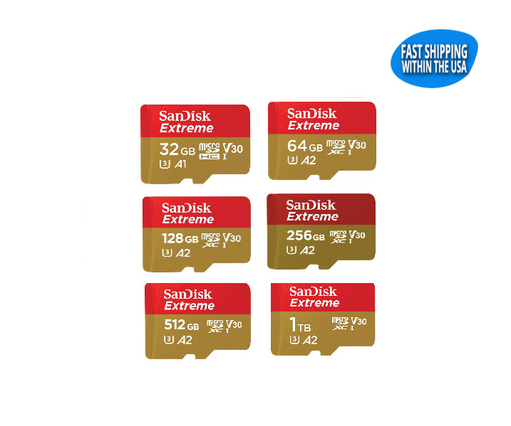 Sandisk Extreme Micro SD Memory Card GoPro Max HERO10 Black Bones HERO11 Black