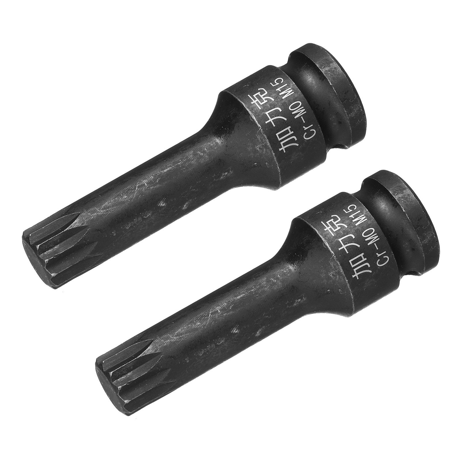 2 Pcs 1/2-Inch Drive M15 Impact Socket Cr-Mo Steel 78mm Length