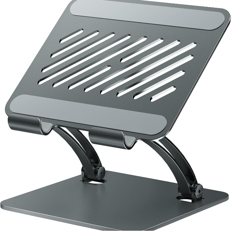 Adjustable Tablet Stand Dual Rod Aluminum Gray 4.7-16.9
