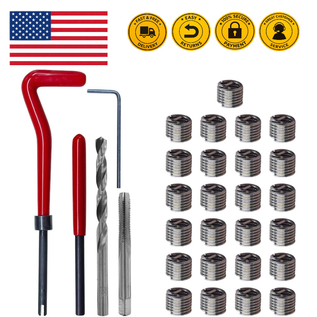30PCS M6 x 1.0mm Thread Repair Insert Kit Metric Helicoil Set