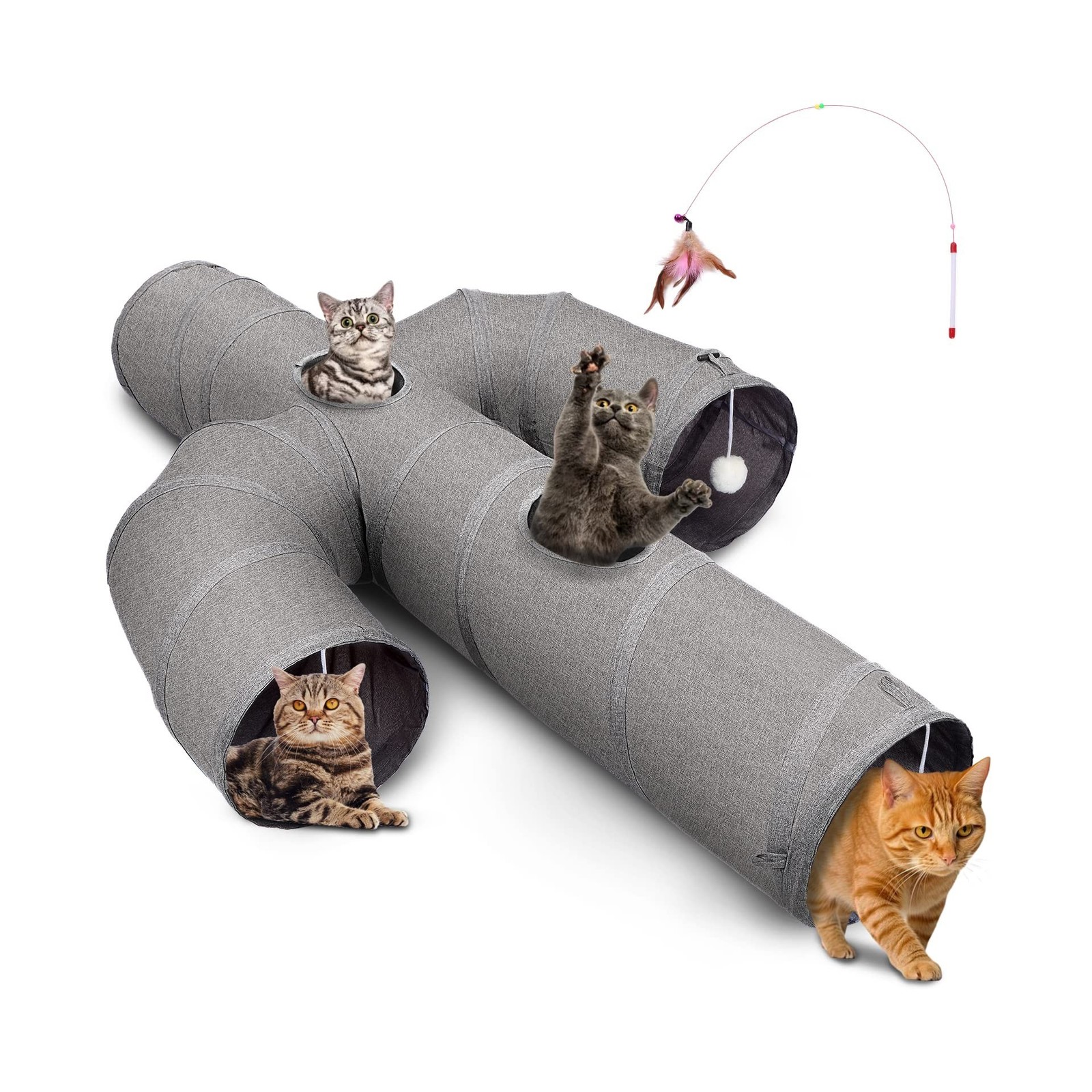 Ownpets Cat Tunnel Sturdy Oxford Fabric Cat Tunnel Toy, Cactus ... FAST USA SHIP