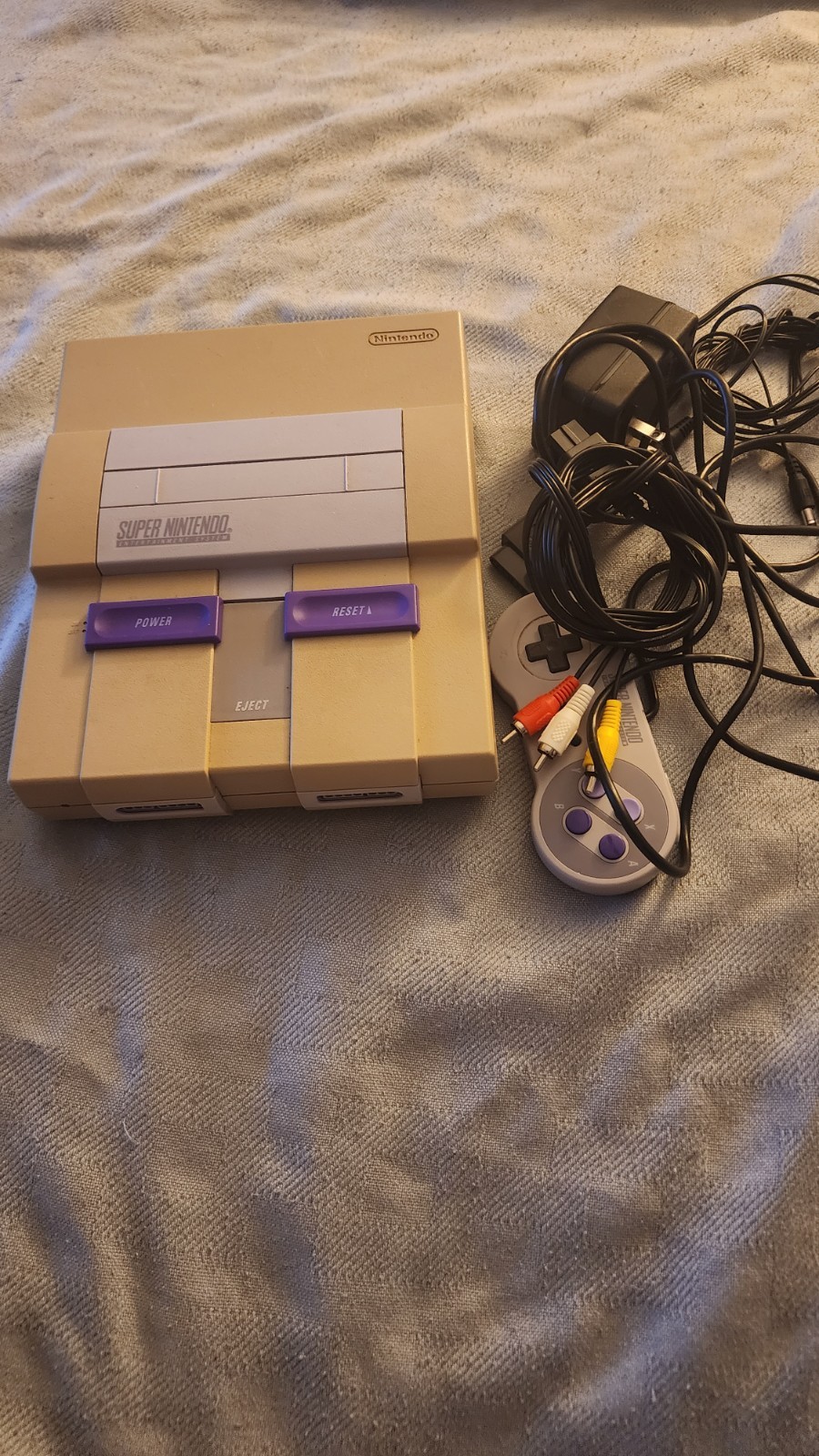 Super Nintendo Console W/ Cables & Controller - Tested & Works!