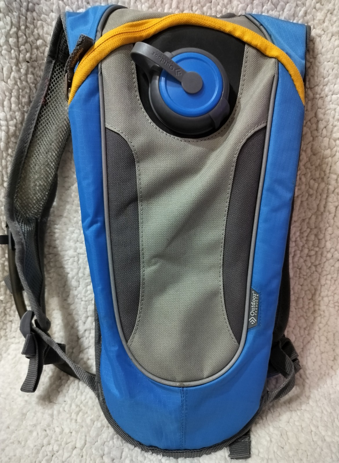 Outdoor Products 2 Liter  Hydration Pack, Blue & Gray, Preowned Good Condition
