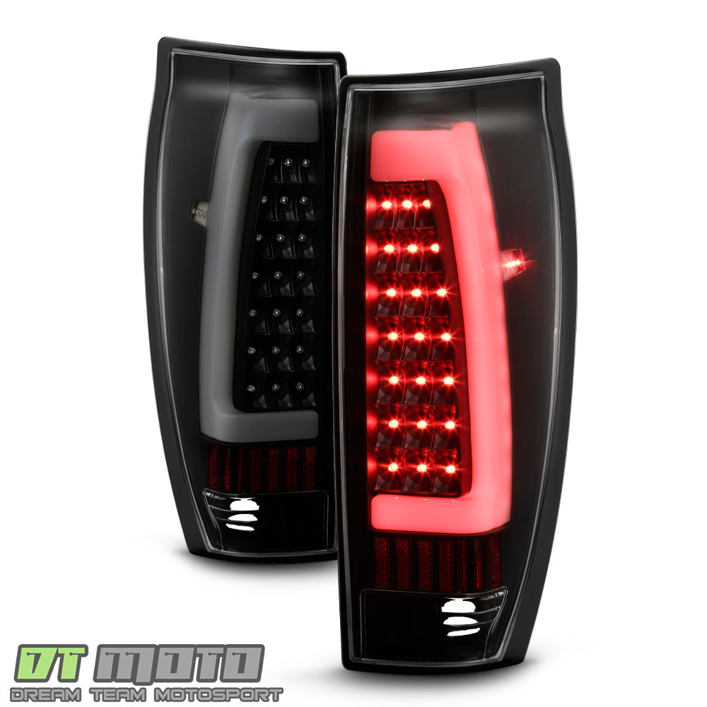 Black Smoke 2002-2006 Chevy Avalanche 1500 2500 LED Tube Tail Lights Brake Lamps