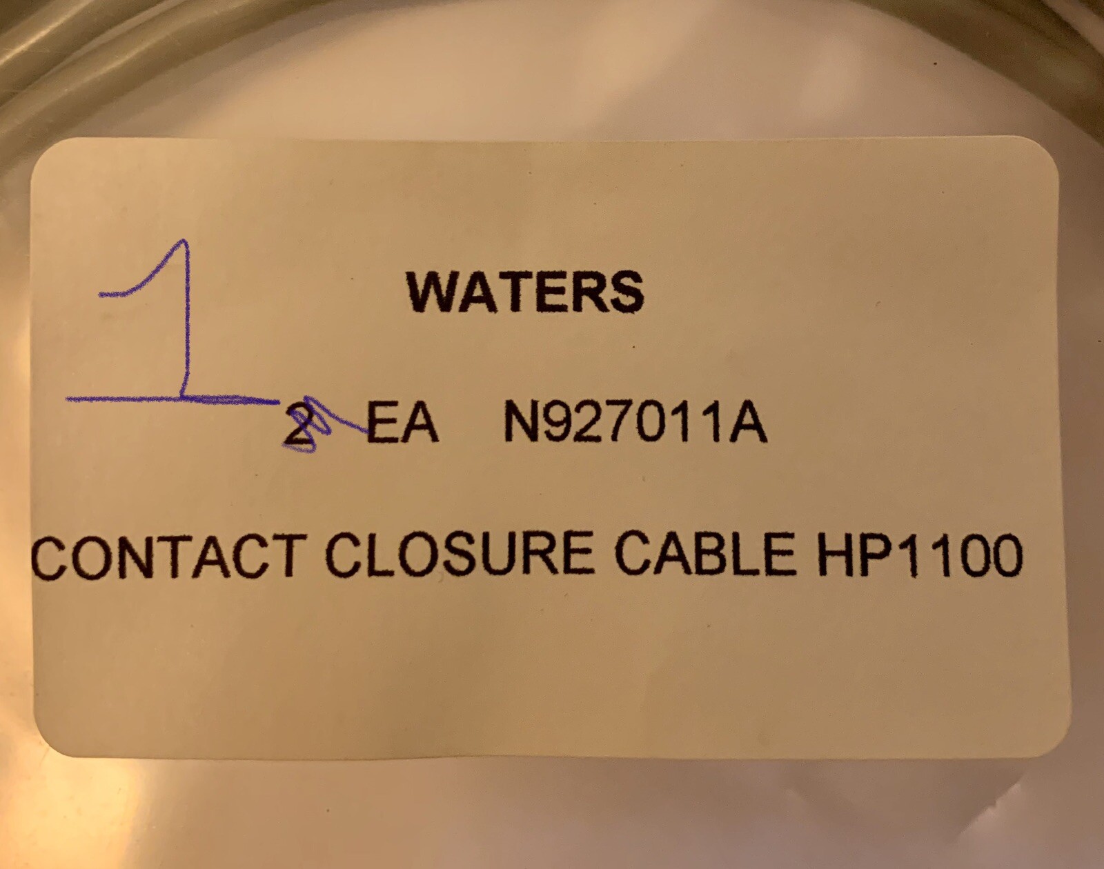 WATERS N927011A Contact Closure Cable HP 1100 Quantity 1 Tested