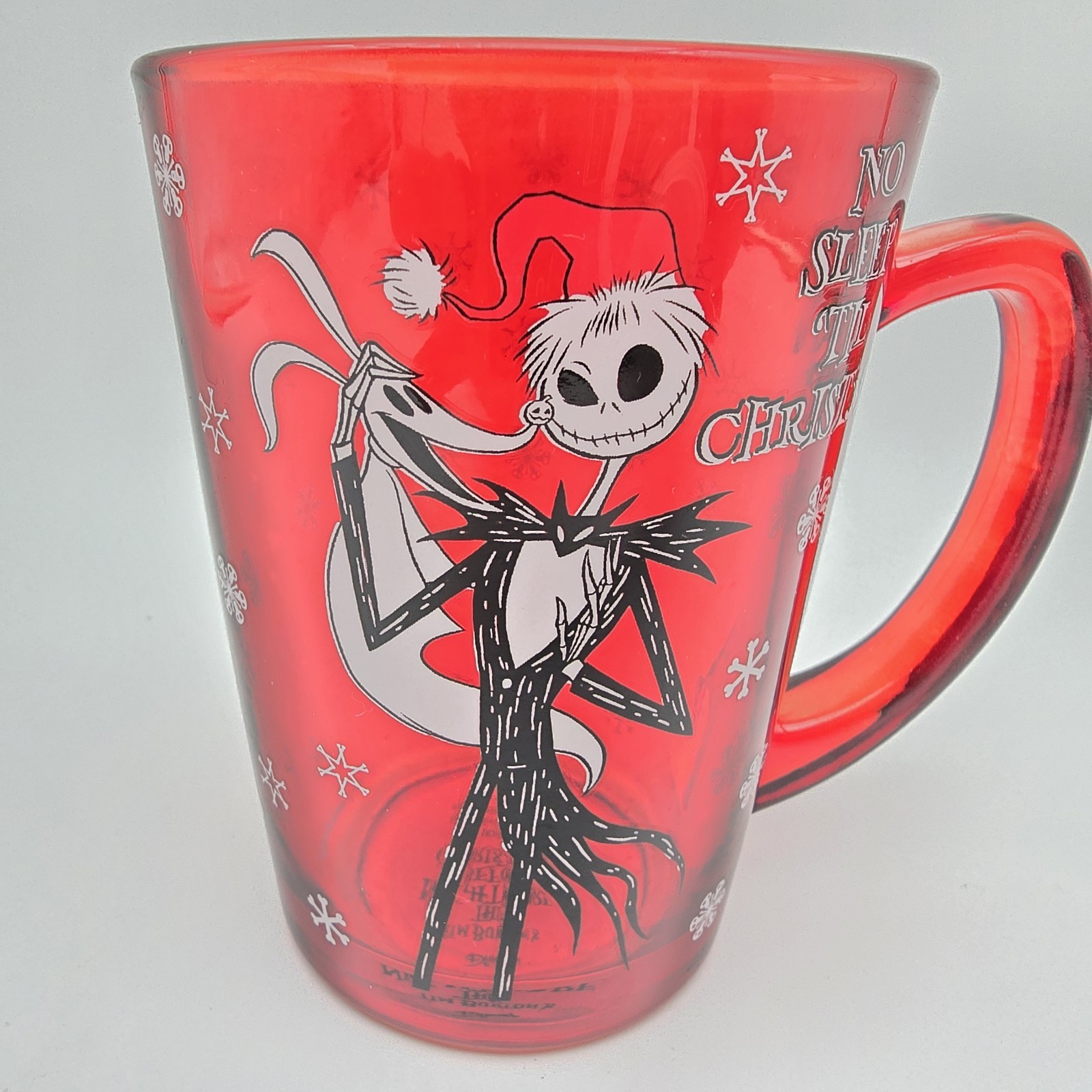 Nightmare Before Christmas Red Glass Tea Mug Disney 11cm Jack & Zero