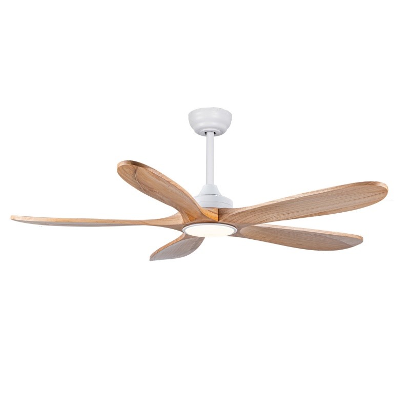 52" Modern Solid Wood Ceiling Fan w/Light 3CCT Noiseless Reversible APP/Remote