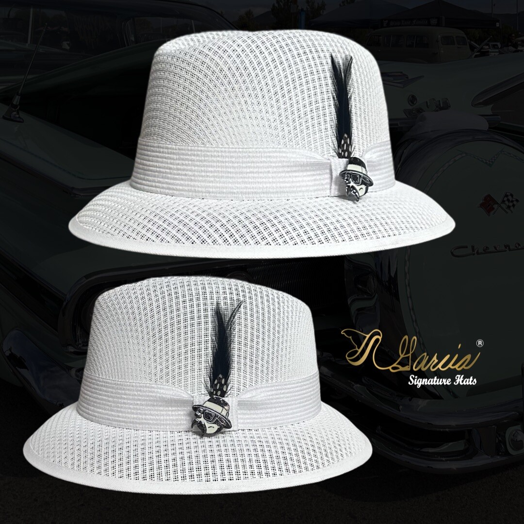 Classic White W/ Felix Lowrider Derby Style Garcia Signature Hat