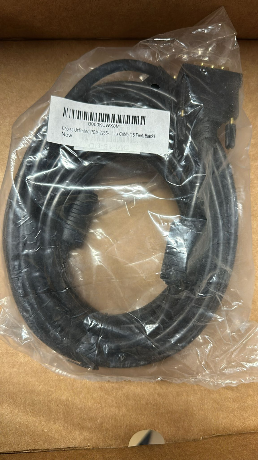 CABLES UNLIMITED PCM-2285-15 Male to Male DVI-D Dual Link Cable 15ft Black Color