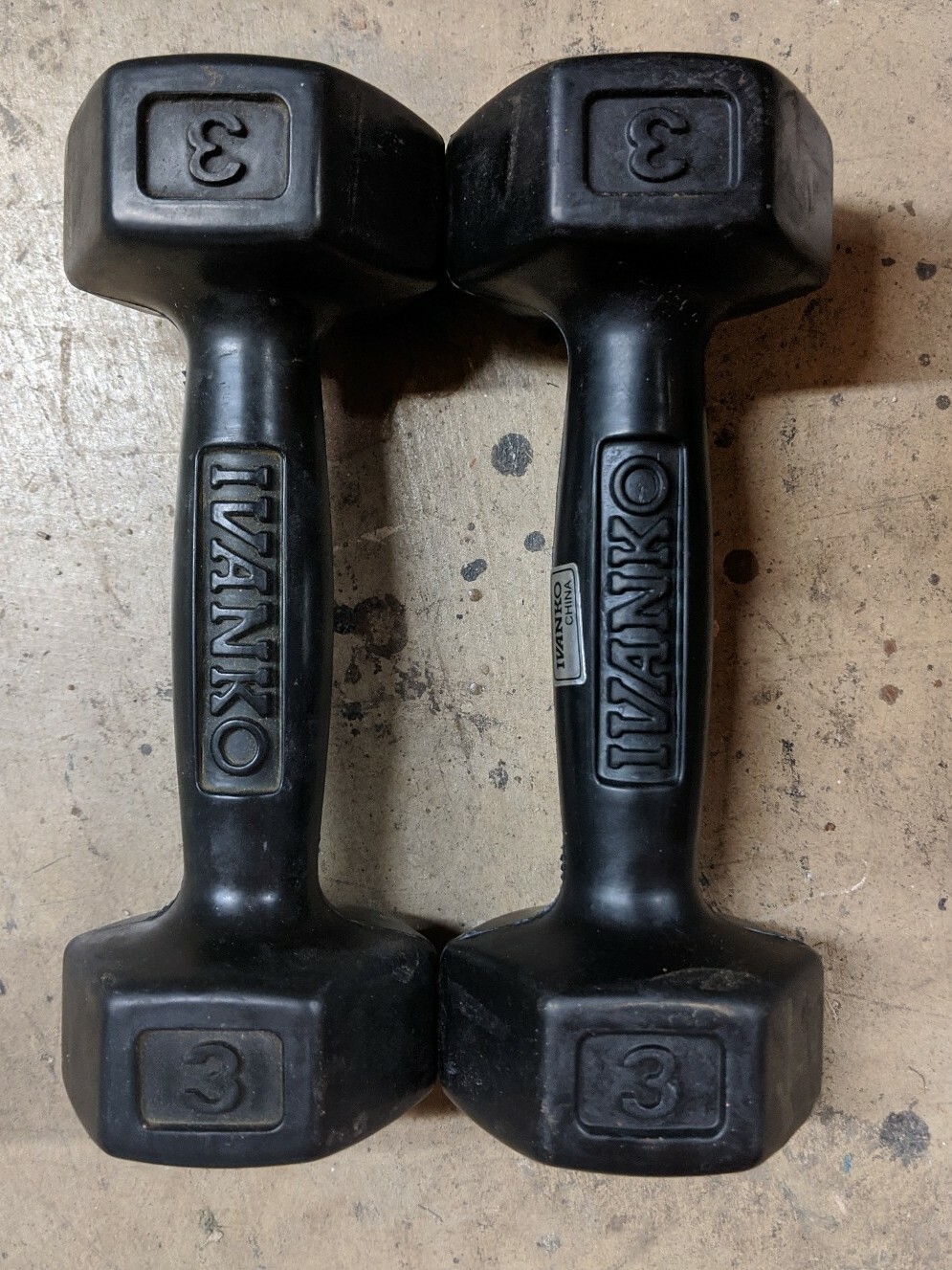 3 lb Pair Ivanko Rubber Coated Dumbbells - 6 lbs Total - FREE SHIPPING!!!