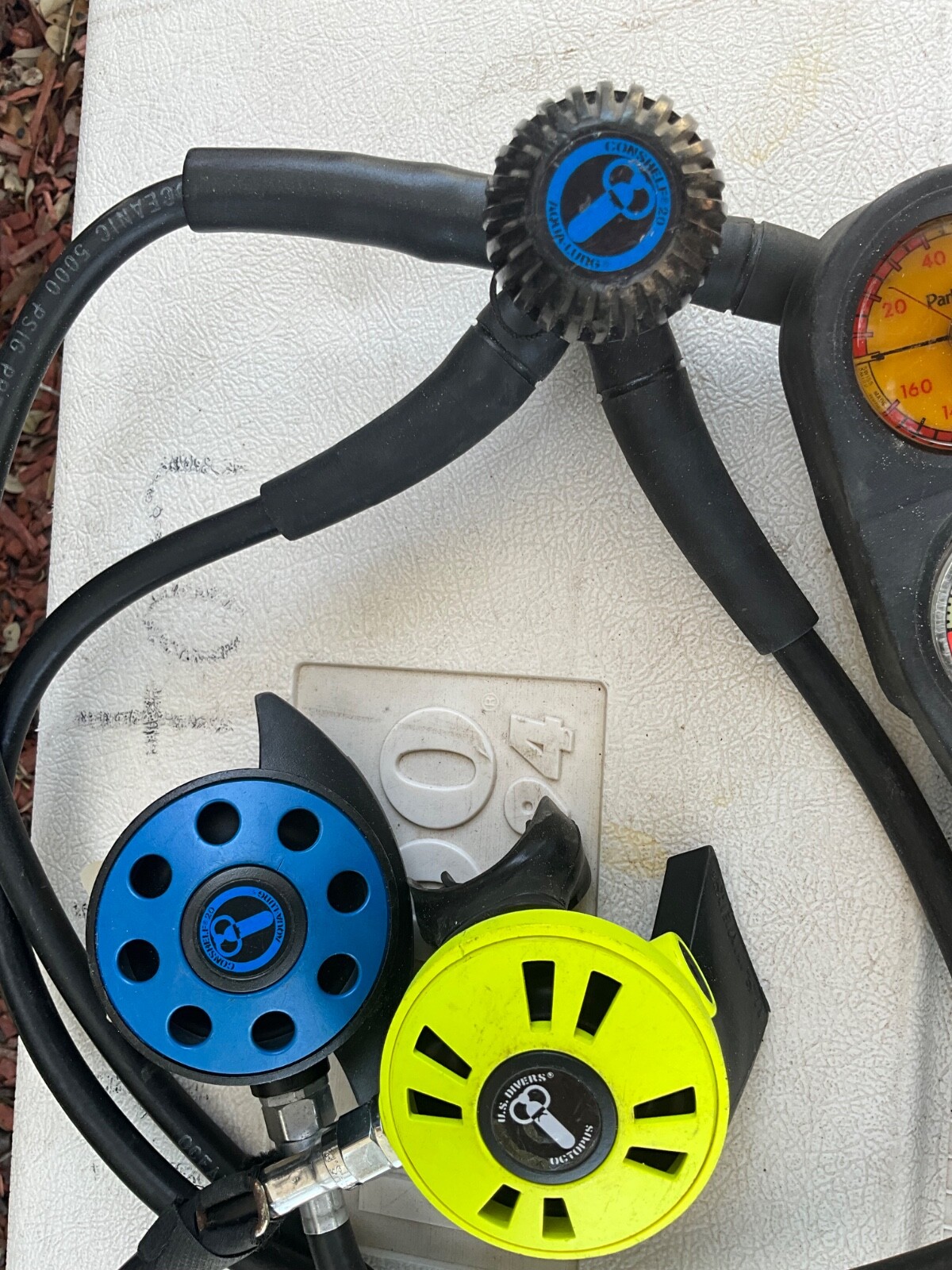 Aqualung Conshelf Scuba Diving Regulator with Gauges - Untested AS-IS