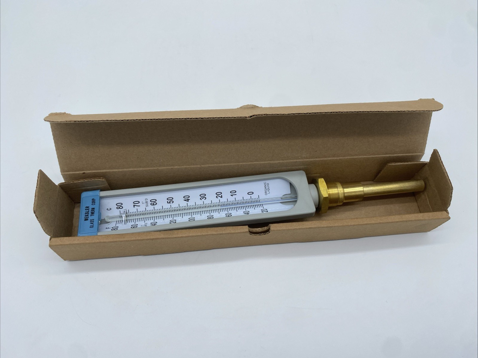 Weksler Glass Submarine Thermometer 140GDFS 2” Stem 20–180°F / °C Indie/Comm