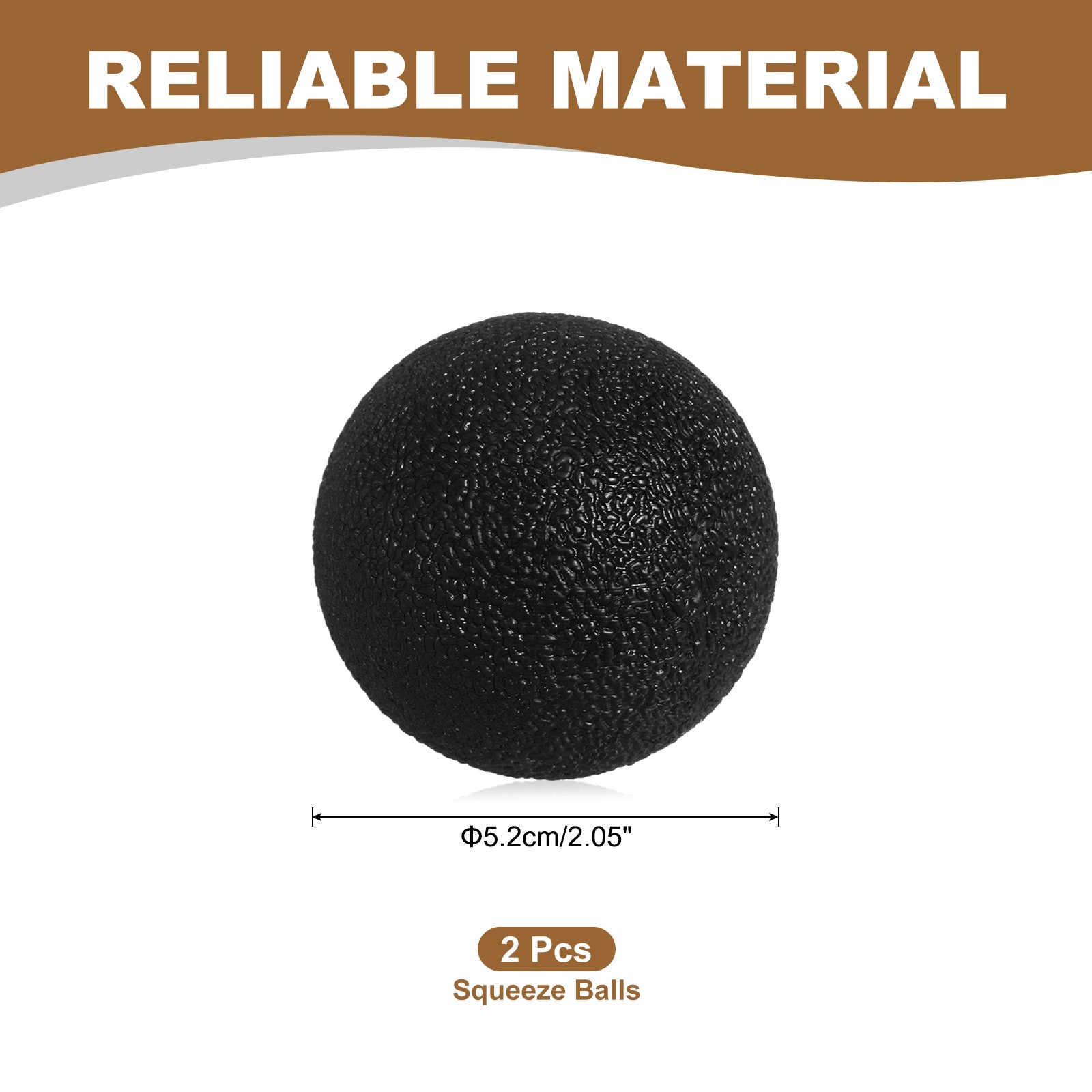 2Pcs Hand Exercise Balls Squeeze Ball Stress Ball Black