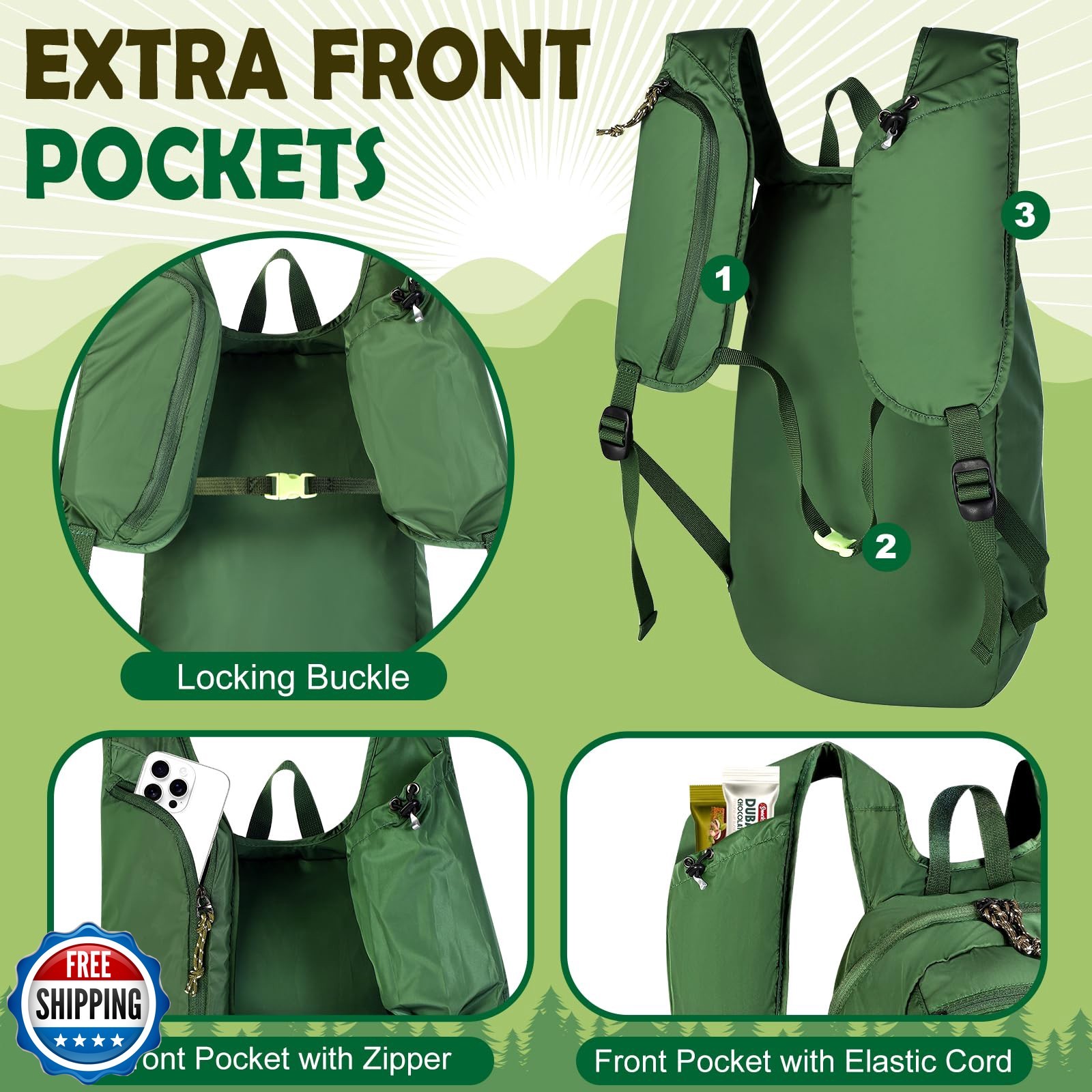 EgoNova 12L Ultralight and Thin Packable Daypack, Small Foldable Hiking Backp...