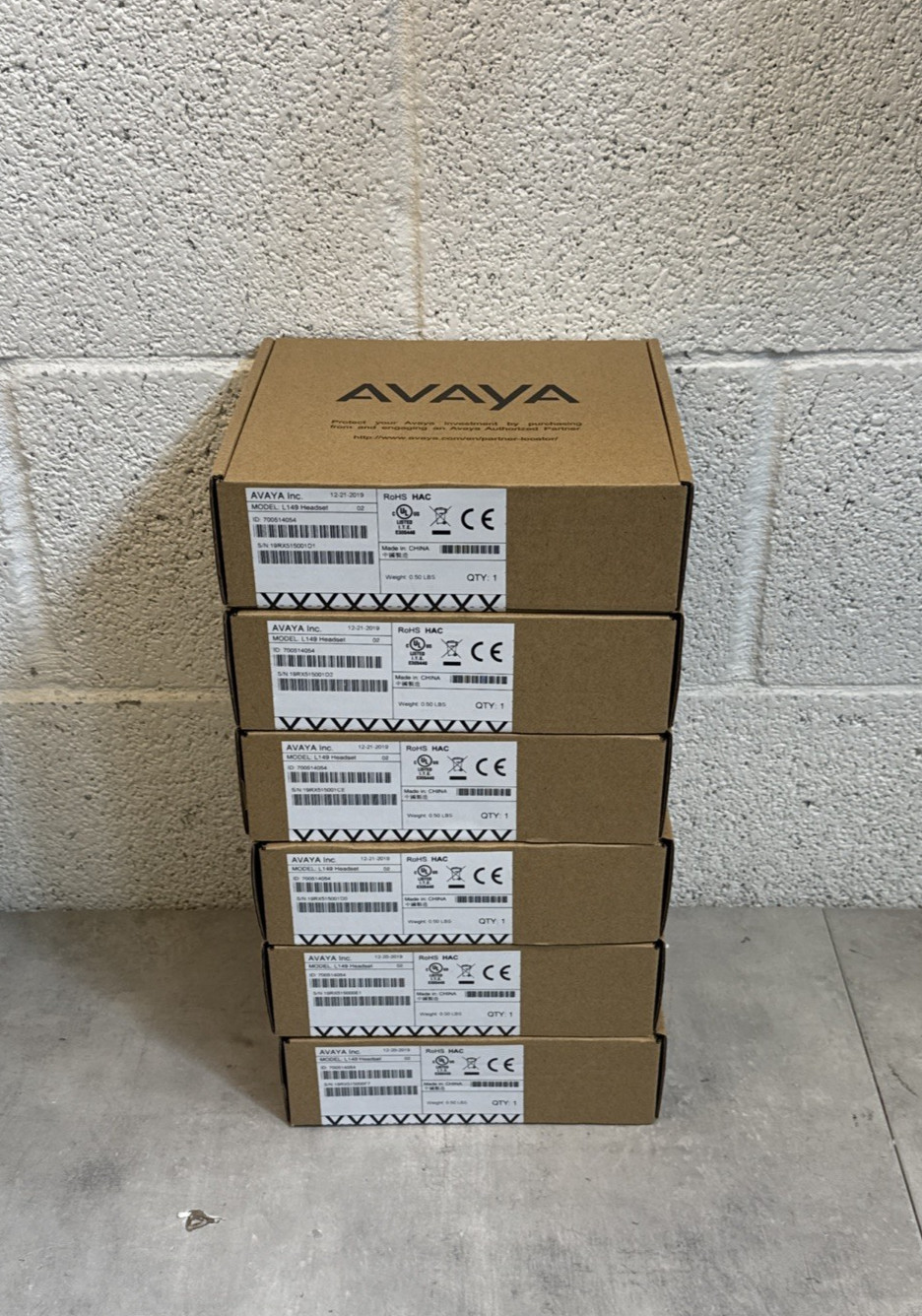 Lot of 6 NEW AVAYA L149 Headset AcousticEdge 700514054 Phone Head Set PC Headset