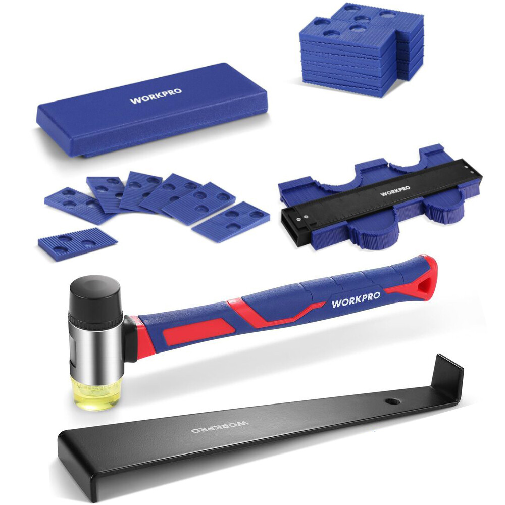 WORKPRO 44PC Laminate Flooring Installation Kit 40 Spacer/Rubber Mallet/Pull Bar