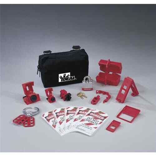 Ideal 44-970 15-Pieces Basic Lockout/Tagout Kit with Small Zippered Pouch