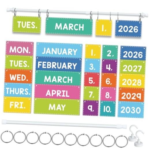 Upgraded Magnetic Colorful Flip Calendar for Classroom Flip Calendar Rainbow
