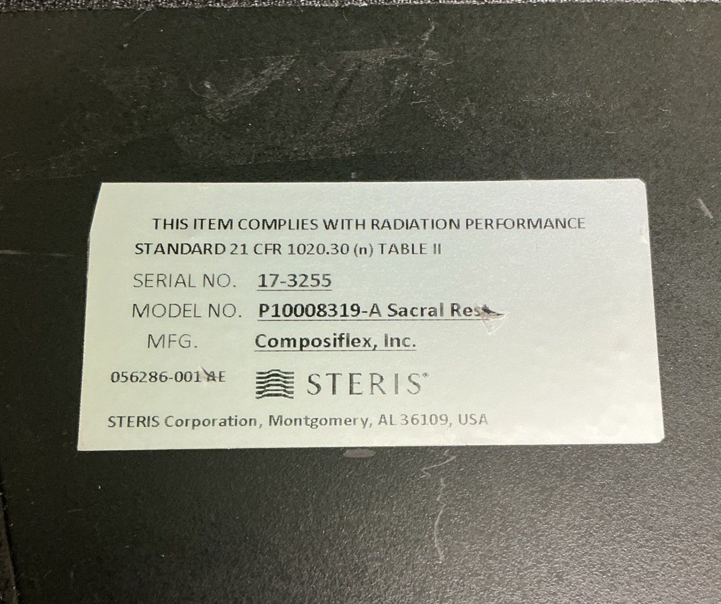 Steris Sacral Rest Model P10008319-A