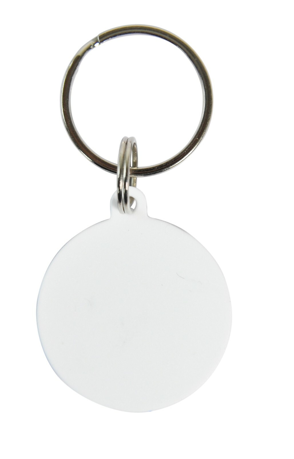 10 Pieces White Blank Polymer Craft Round Dog Tag Key Chain Sublimation 35x35mm
