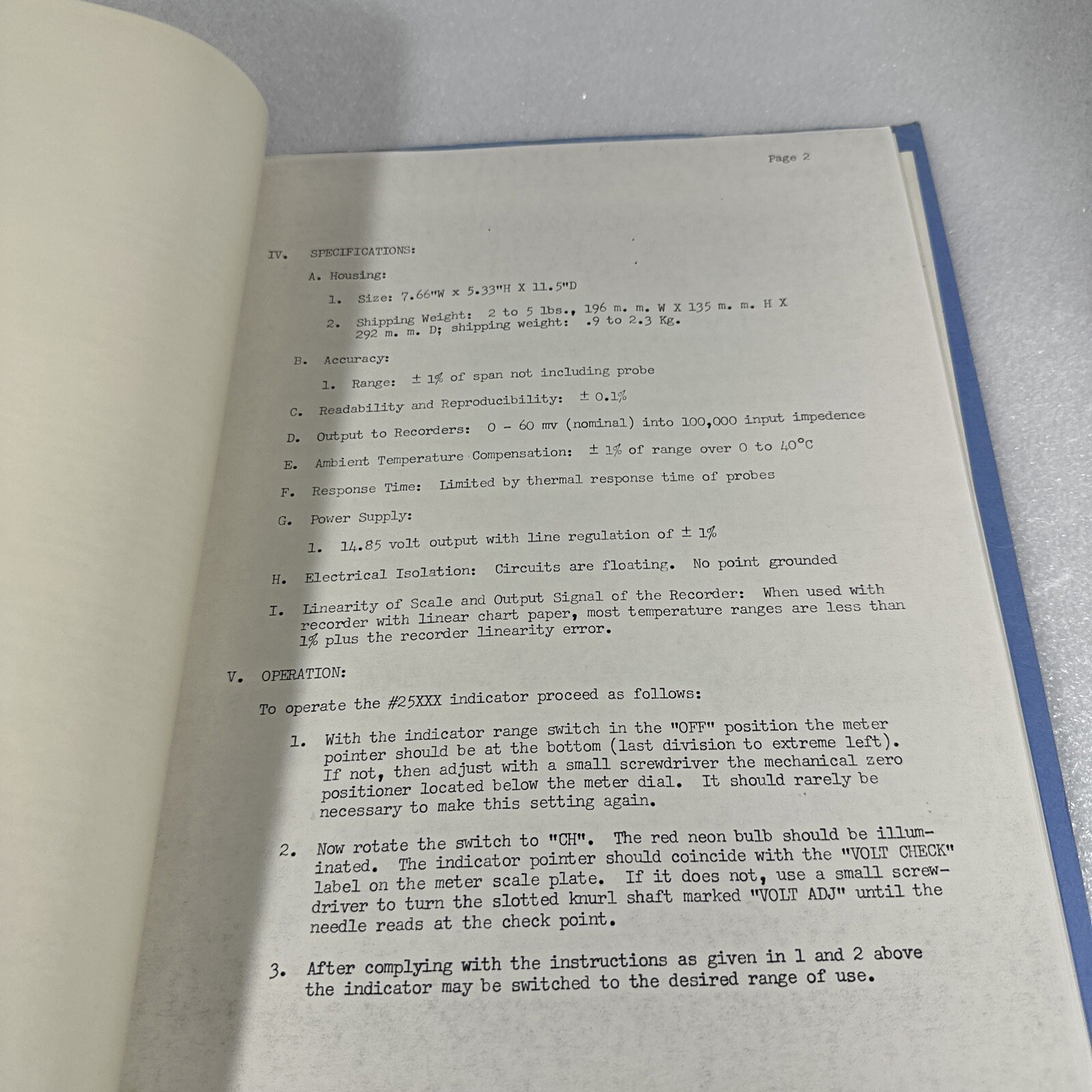 Atkins Technical Model 25XXX Indicator Standard Instructions