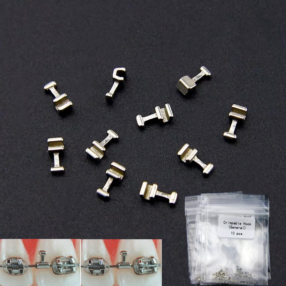 100 pcs Dental Orthodontic Crimpable Hook General for Arch Wires 10 pcs/pk