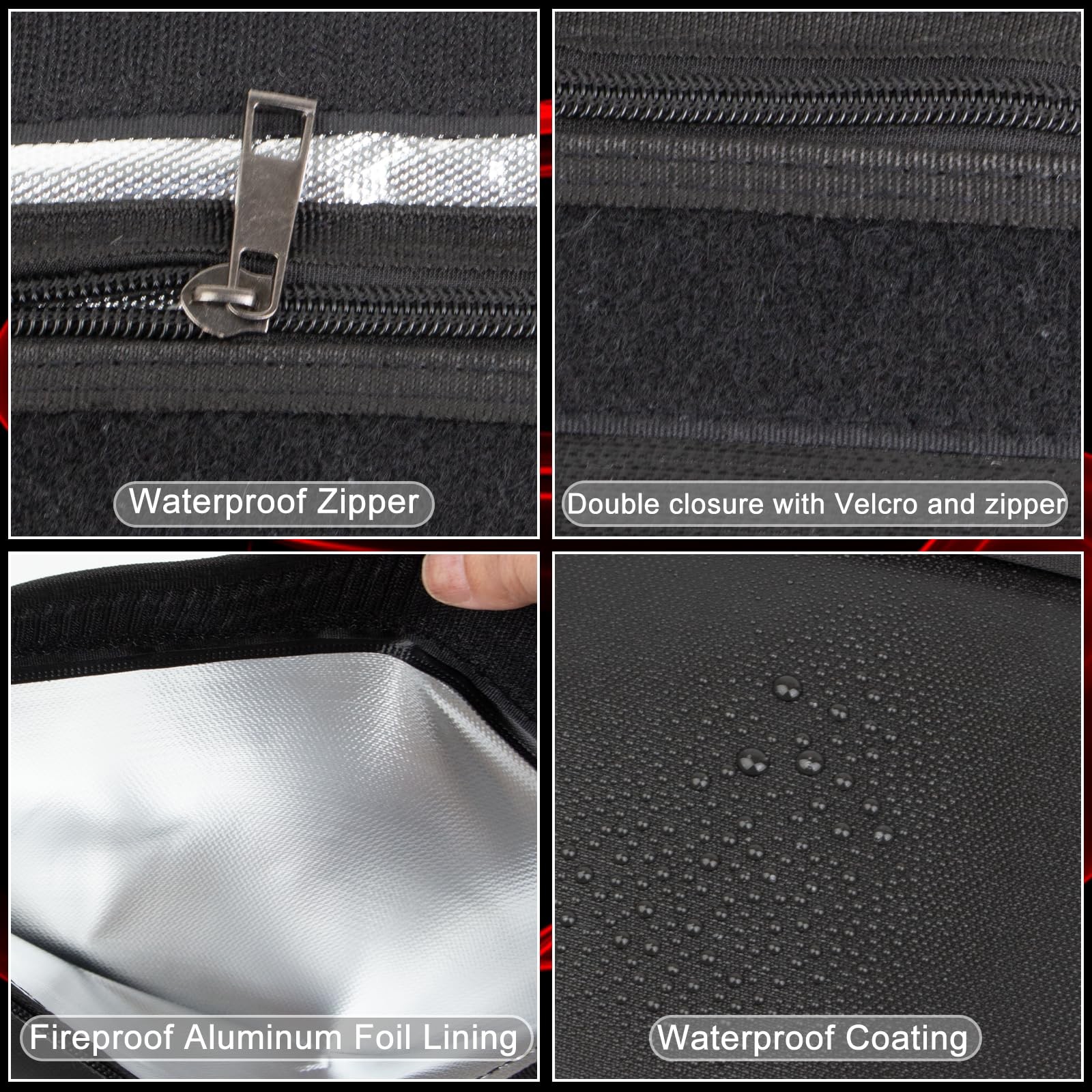 Fireproof Money Bag Small Fireproof Document Bags Waterproof and Fireproof