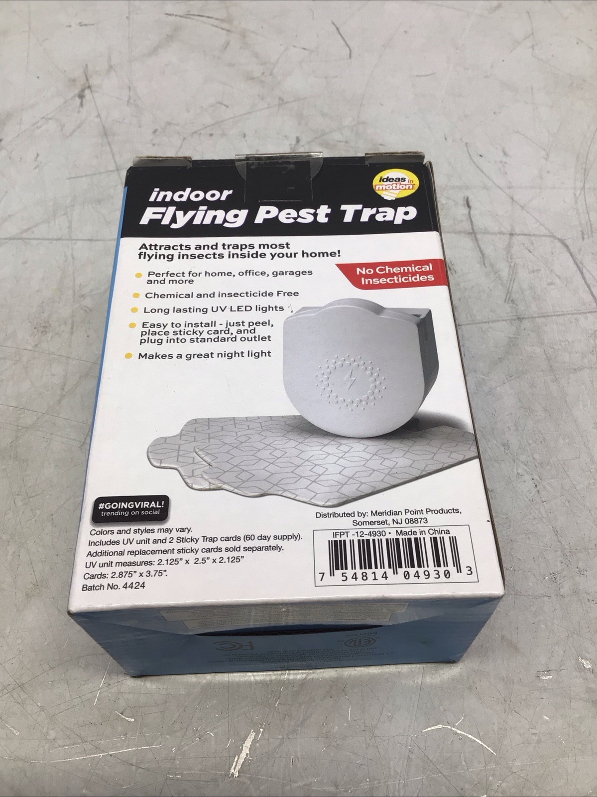 Indoor Flying Pest Trap Safe Chemical Free UV Unit And 2 Sticky Trap Cards