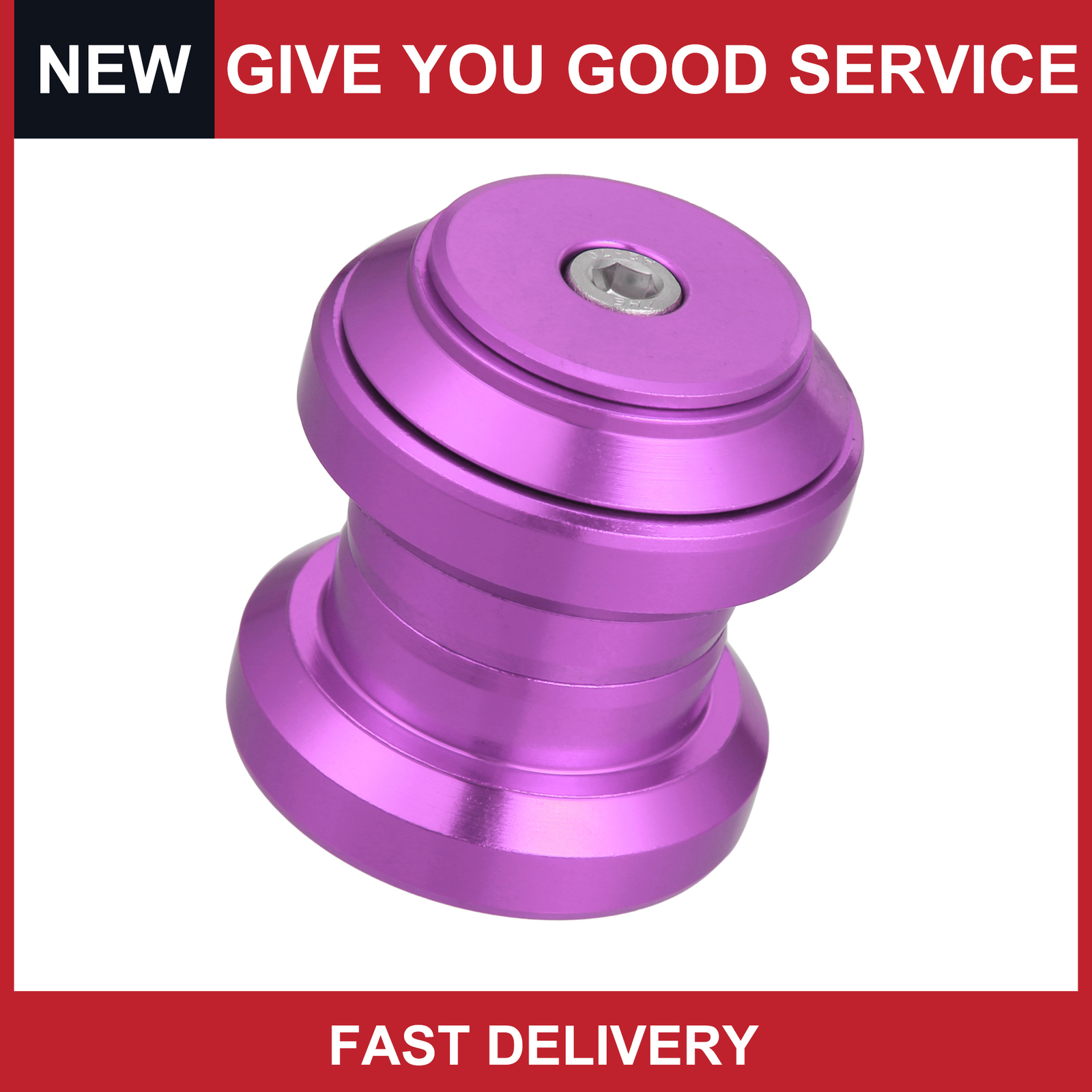 Universal 34mm 1-1/8" Threadless Purple Bicycle Bike Headset Bearing Pack of 1