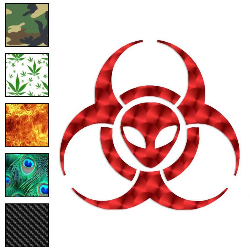 Alien Biohazard, Vinyl Decal Sticker, 40 Patterns & 3 Sizes, #8