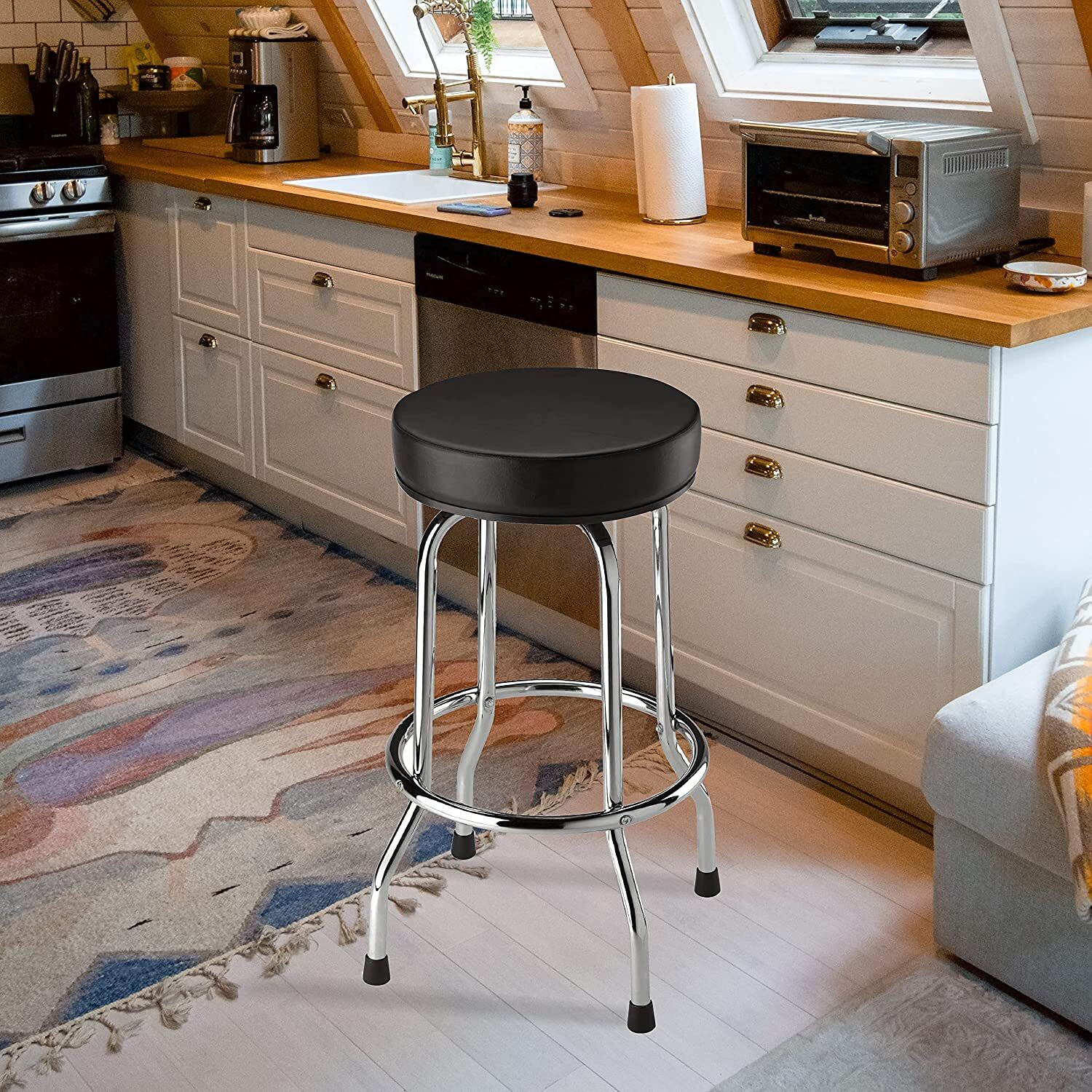 BIG RED 18.5" Swivel Bar Stool Padded Garage/Shop Seat, 28.74" Tall, Torin