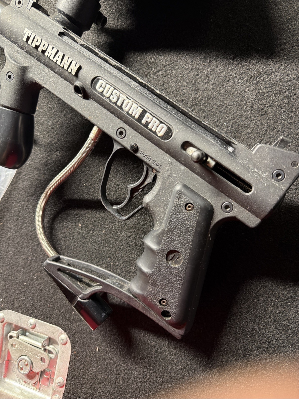 Tippmann Custom Pro Paintball Gun With Barrel Marker Black