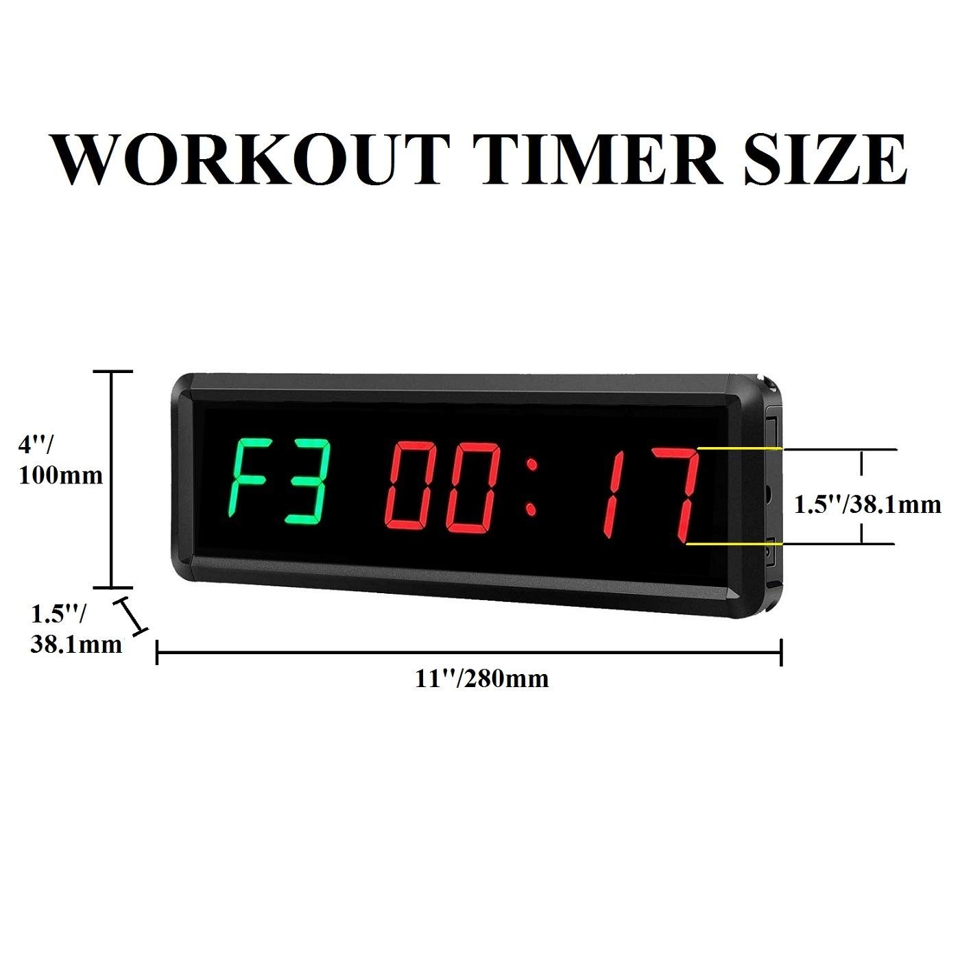 LED Interval Timer Count Down/Up Clock Stopwatch with Green+red