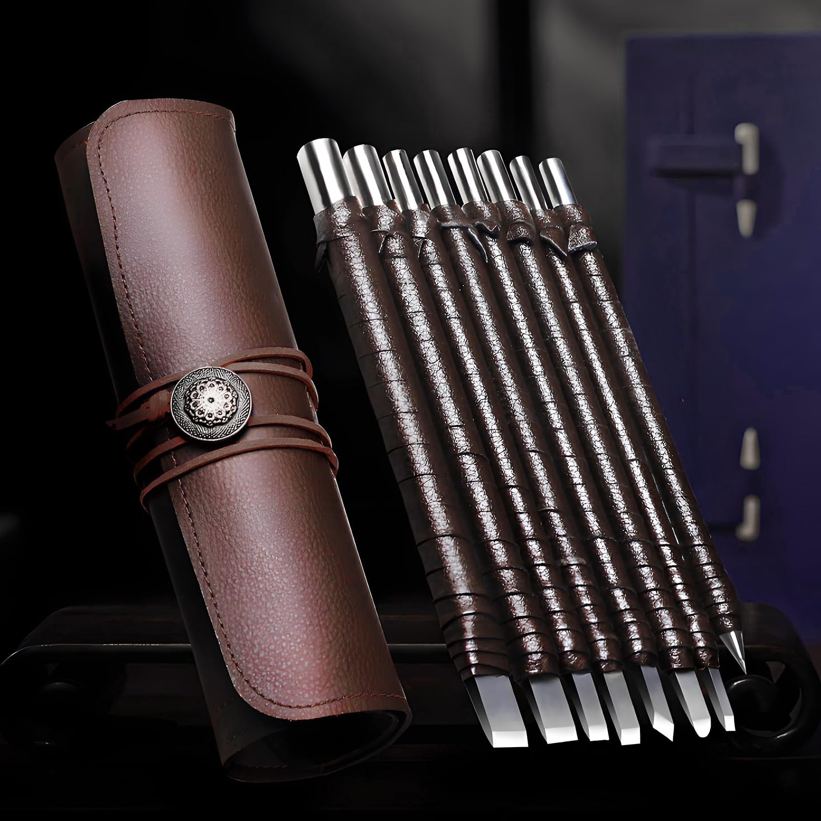 Carve Tool Set,8 Pcs Tungsten Steel Hand Carve Tool Kit for Enthusiast to Eng...