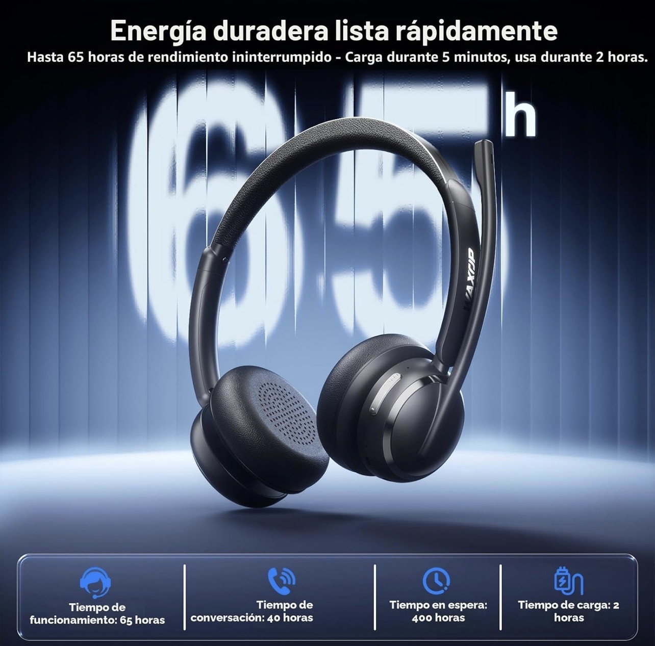 Wireless Headset with Mic for Work, USB A/C Dongle, Bluetooth 6.0 Headset wit...