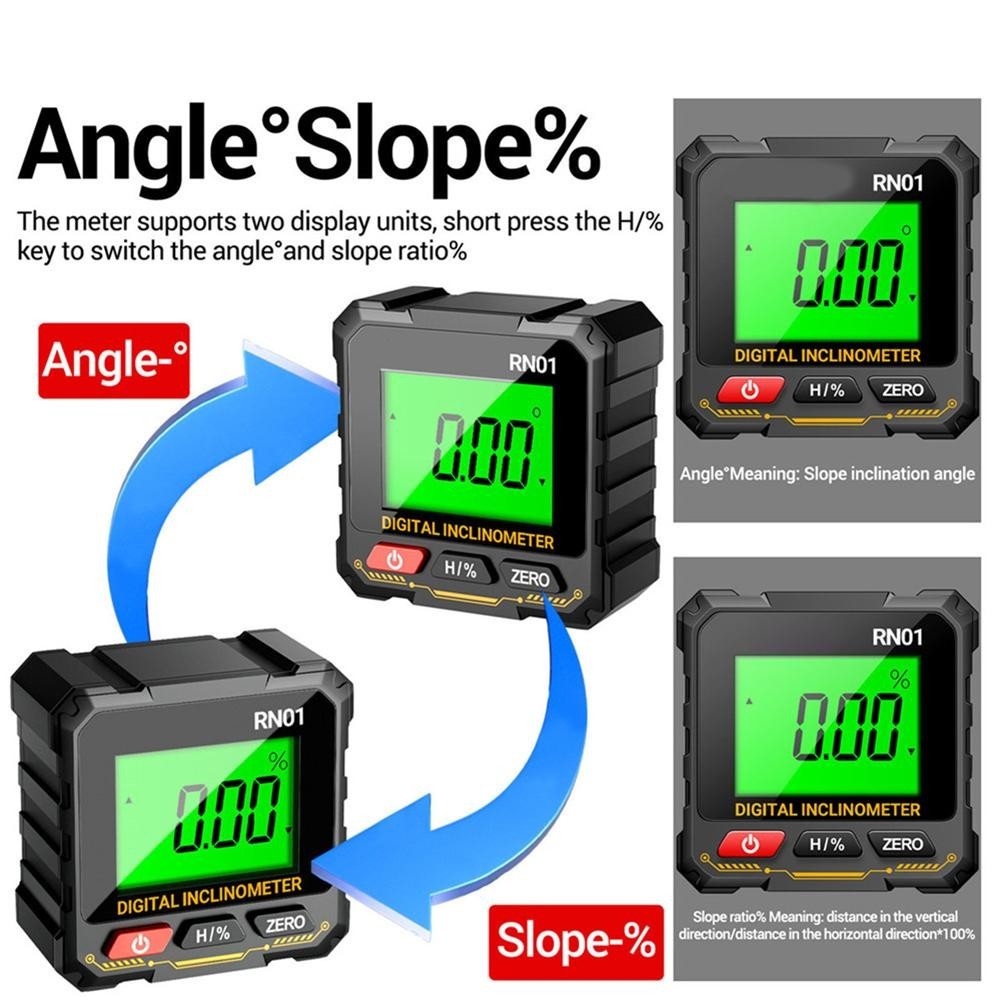 Digital Angle Meter RN01 for Measuring with LCD Backlit Screen and Data Hold