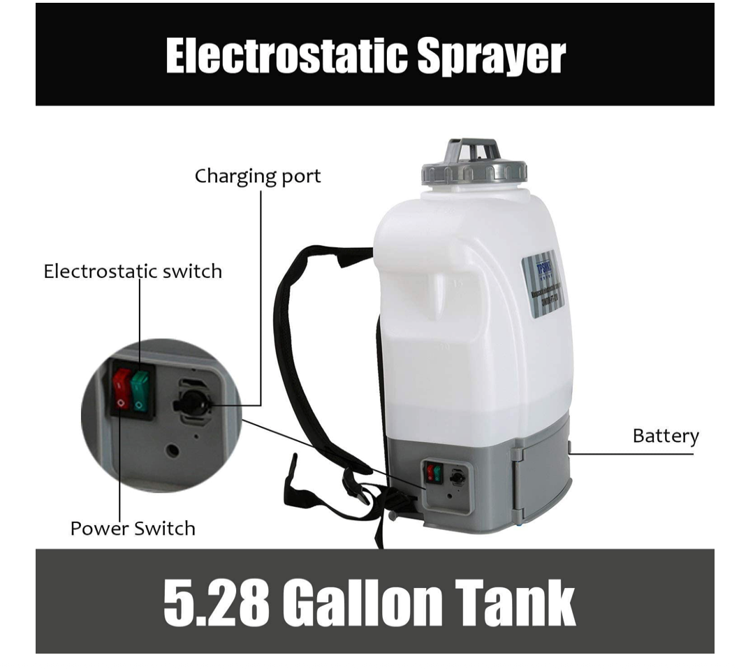 Electrostatic Knapsack Sprayer Cordless Backpack ULV Portable Disinfecting