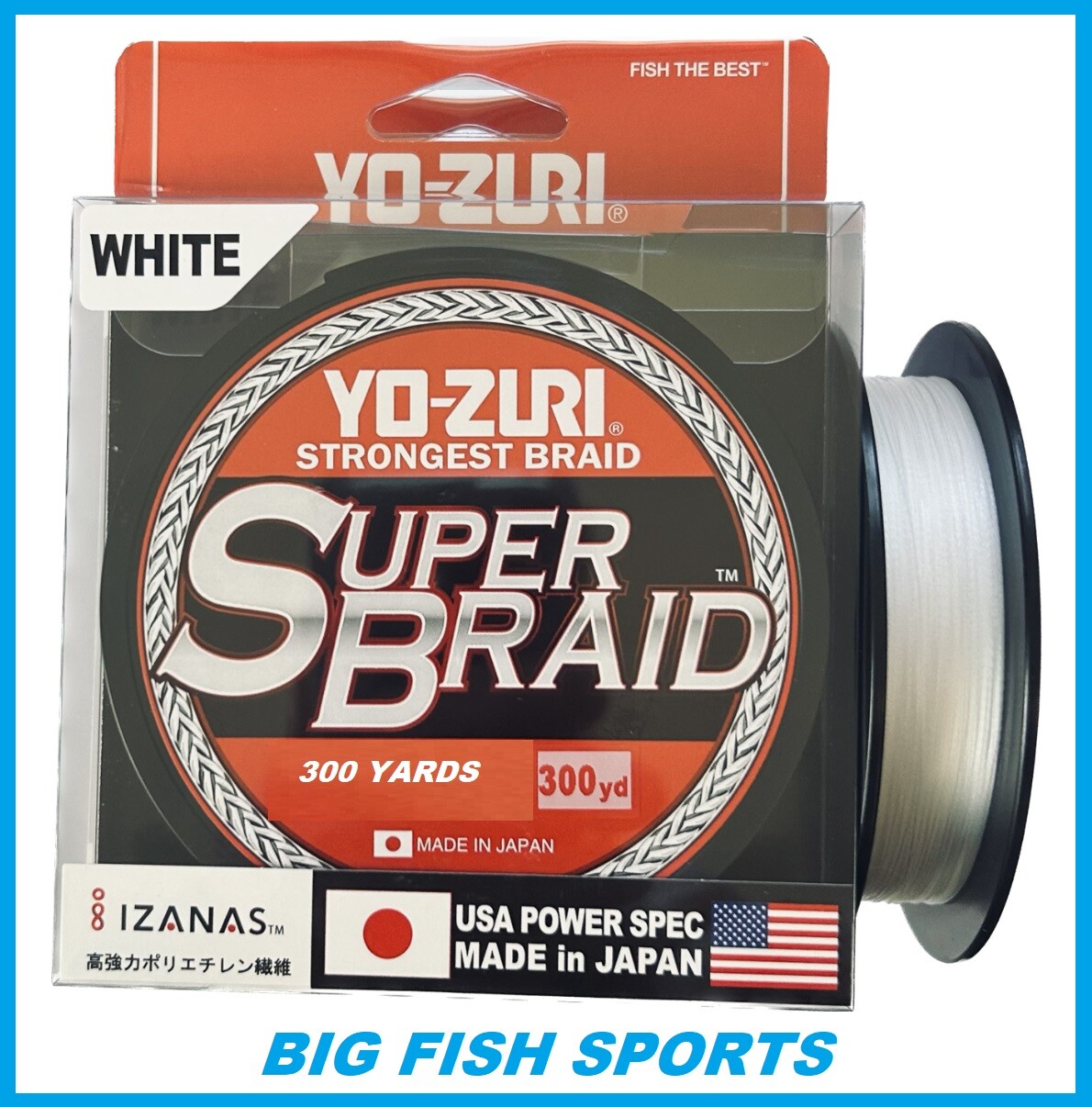 YO-ZURI SUPER BRAID Braided Fishing Line 300yd WHITE COLOR NEW! PICK YOUR SIZE