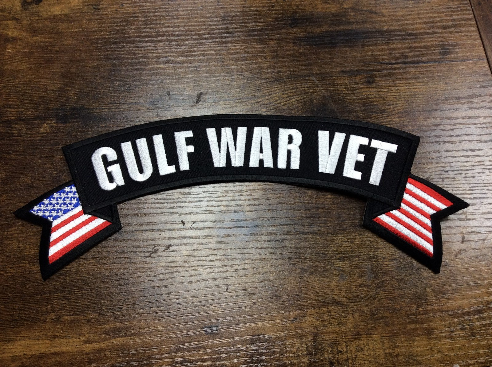 GULF WAR VETERAN EMBROIDERED JACKET IRON-ON PATCH 10 X 3"