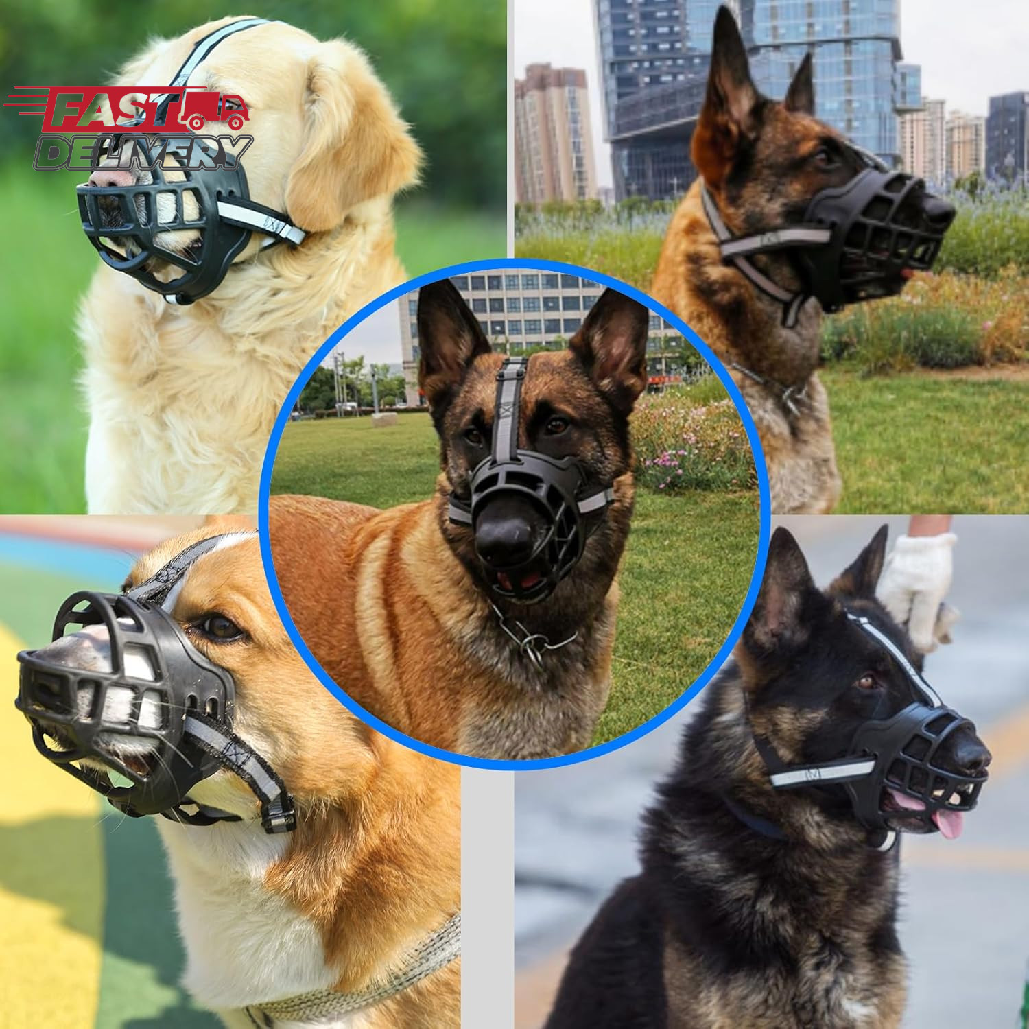 Dog Muzzle, Soft Basket Muzzle for Dogs, Dog Mouth Guard for Small Medium Large