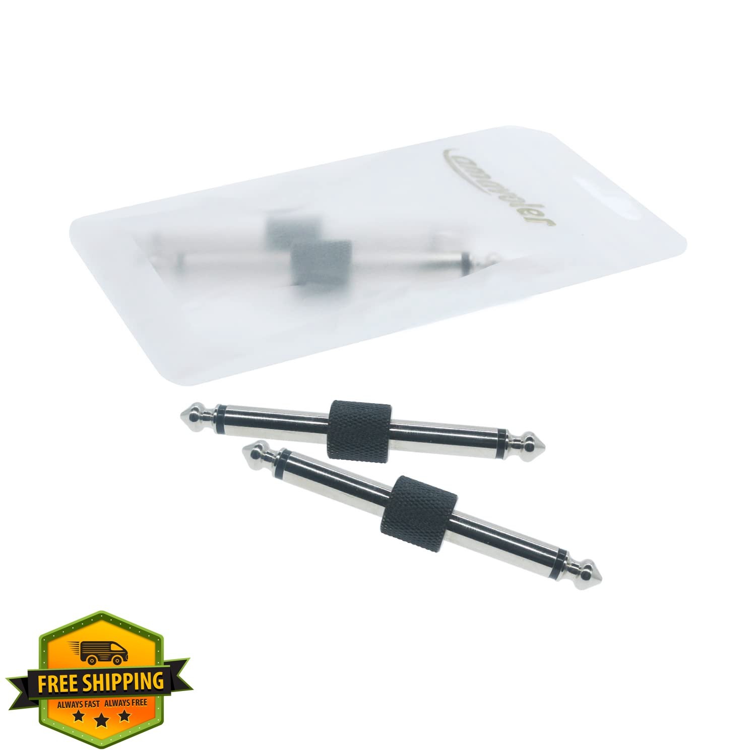 amavoler 4 Pack 1/4" Black Guitar Pedal Coupler